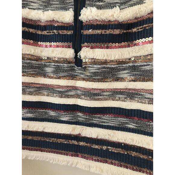 Anthropologie Moulinette Soeurs Erine Women’s Sz 4 Fringe Sequin Lined Skirt - Picture 6 of 9